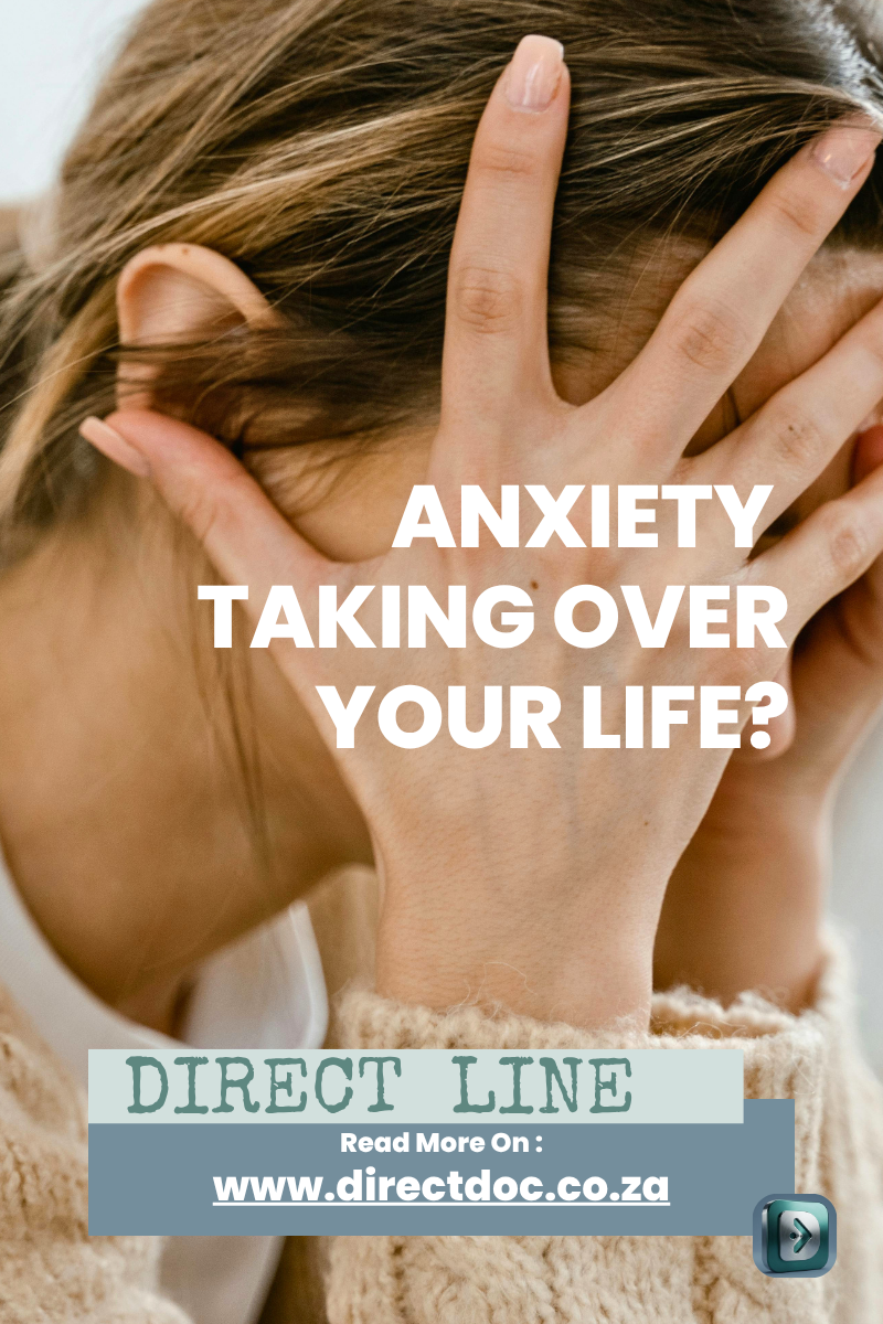 Direct Line health blog South Africa image, female image experiencing anxiety and face within her hands