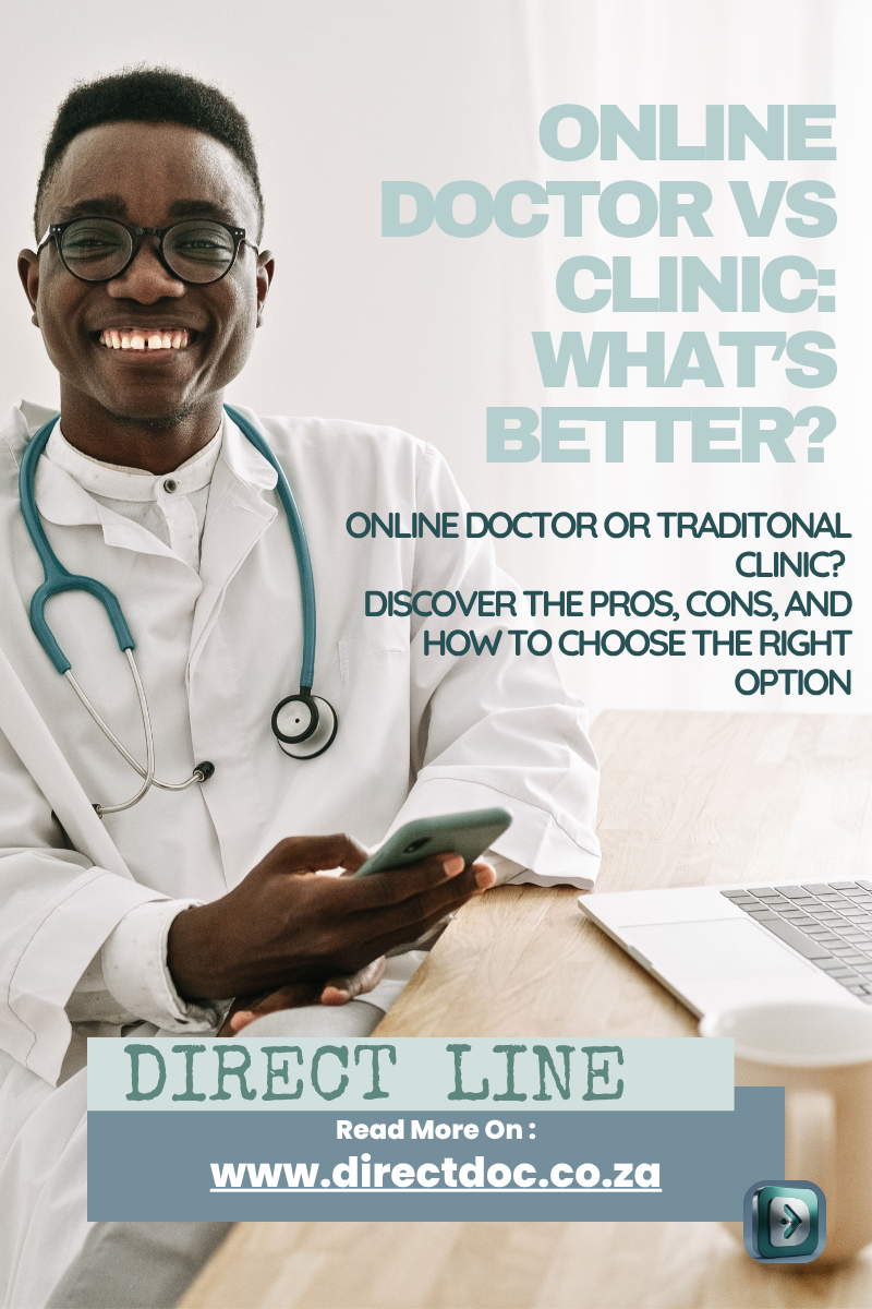 Online doctor health blog South Africa image showing a doctor about Online Doctor versus Clinic 